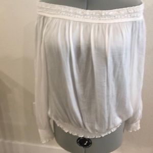 NWOT silky sheer blouson-top -White House Black Market